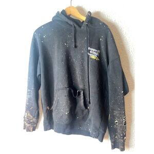 Dog Limited Rappers With Puppies Hoodie Black Bleached Mens Large thrashed